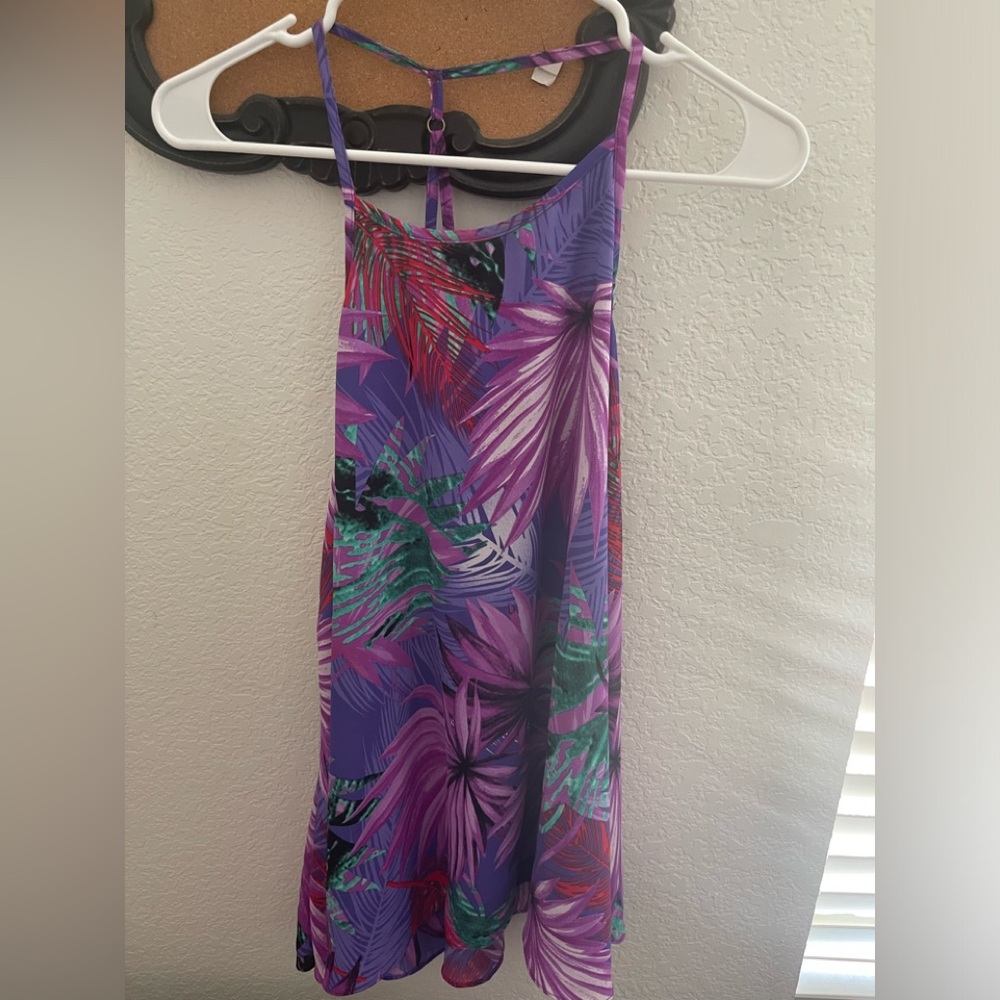 Tropical print top